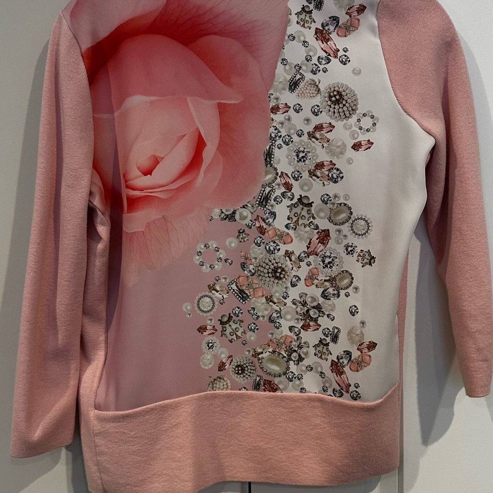 Ted Baker London Blush Pink Floral Embellished Sweatshirt